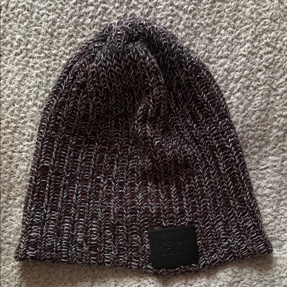 Love Your Melon Black and Gray Knit Beanie